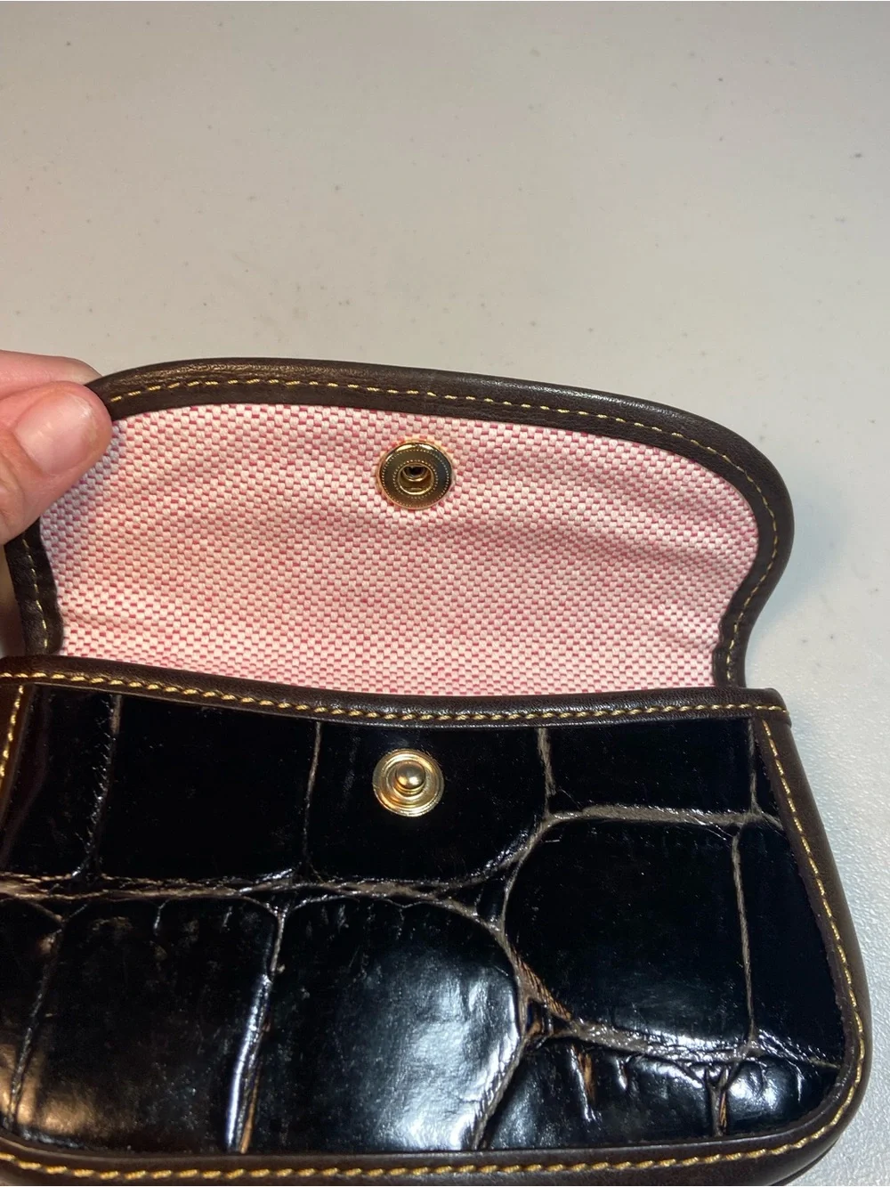 Dooney & Bourke Black Croc-Embossed Wristlet Bag - Classic Design